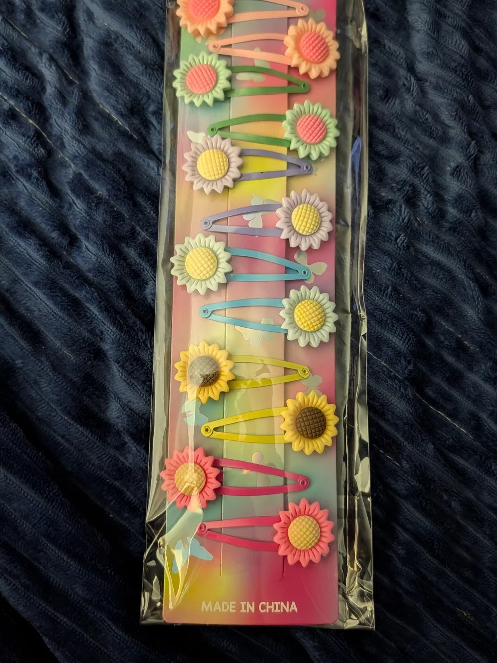 🦋 Sunflower Snap Hair Clips for Kids - Colorful Set
